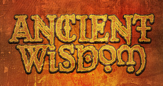 Ancient Wisdom logo - weathered with a celtic font theme